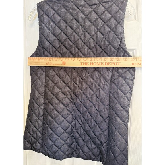 Banana Republic Women's Quilted Puffer Vest S Charcoal Gray Sleeveless Zip Up - Picture 3 of 7